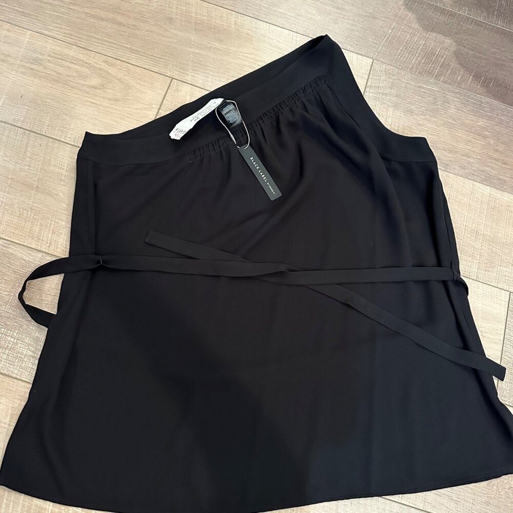 Chicos Black One-Shoulder Wrap Top Size 2 Womens NEW US LARGE 12